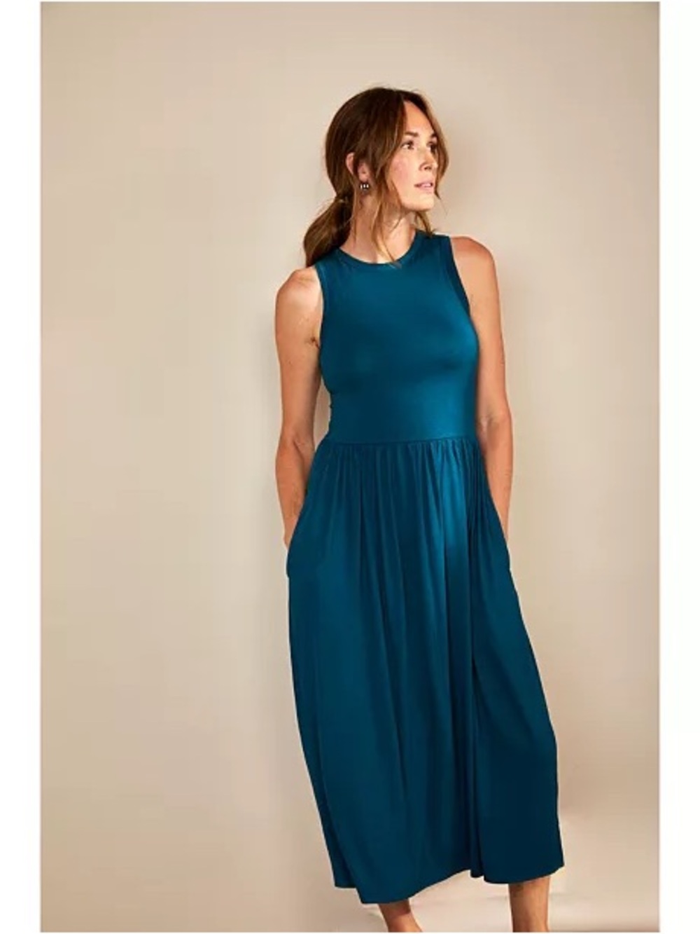 NWOT Boutique-Bought Teal Racerback Dress, Size Medium
